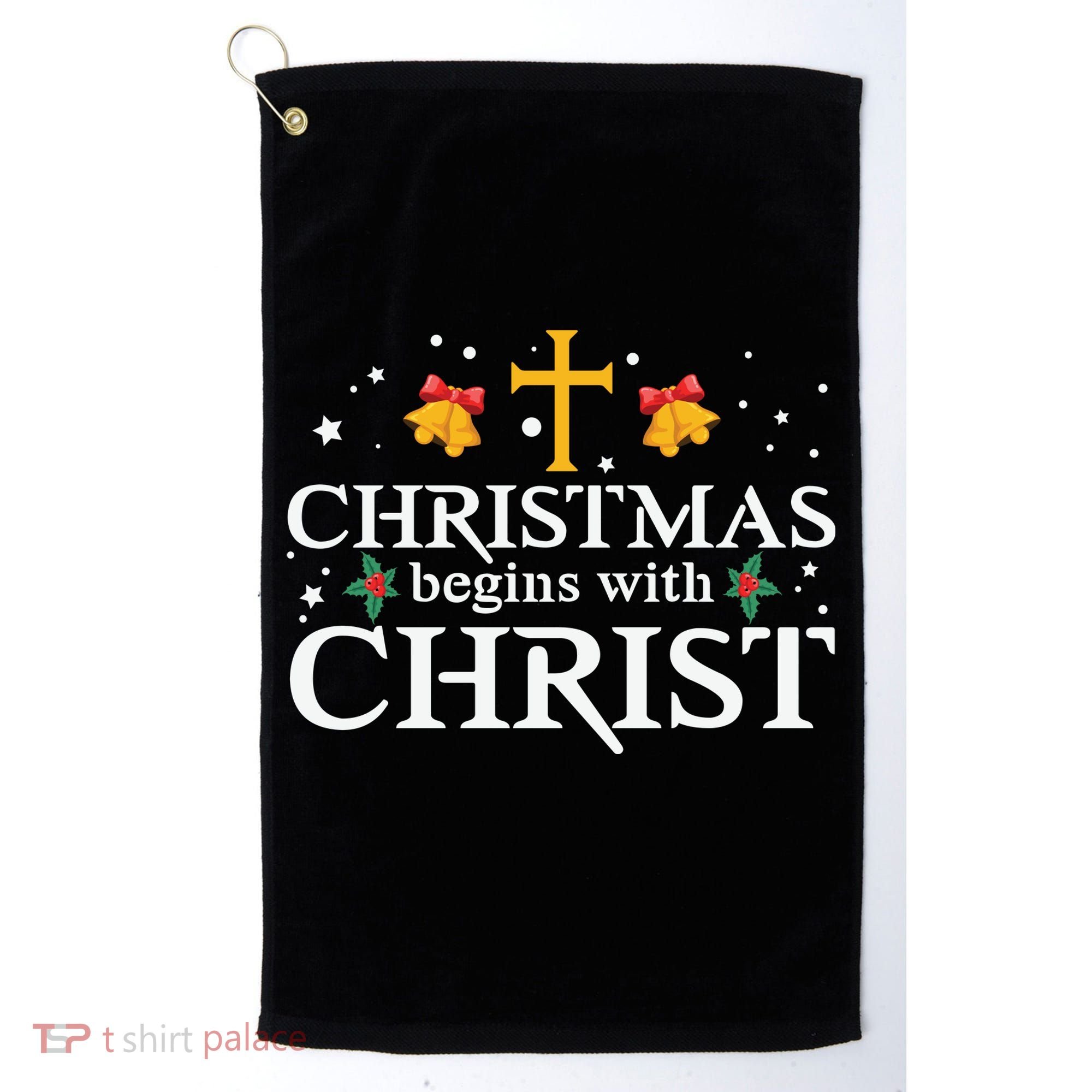 Christmas Begins With Christ Golf Towel