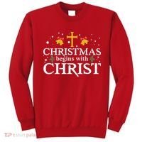 Christmas Begins With Christ Sweatshirt thumb 0