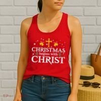Christmas Begins With Christ Women's Tank Top thumb 2