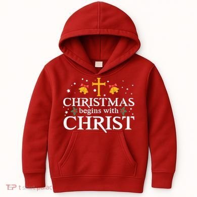 Christmas Begins With Christ Kids Hoodie