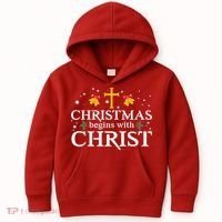 Christmas Begins With Christ Kids Hoodie thumb 0
