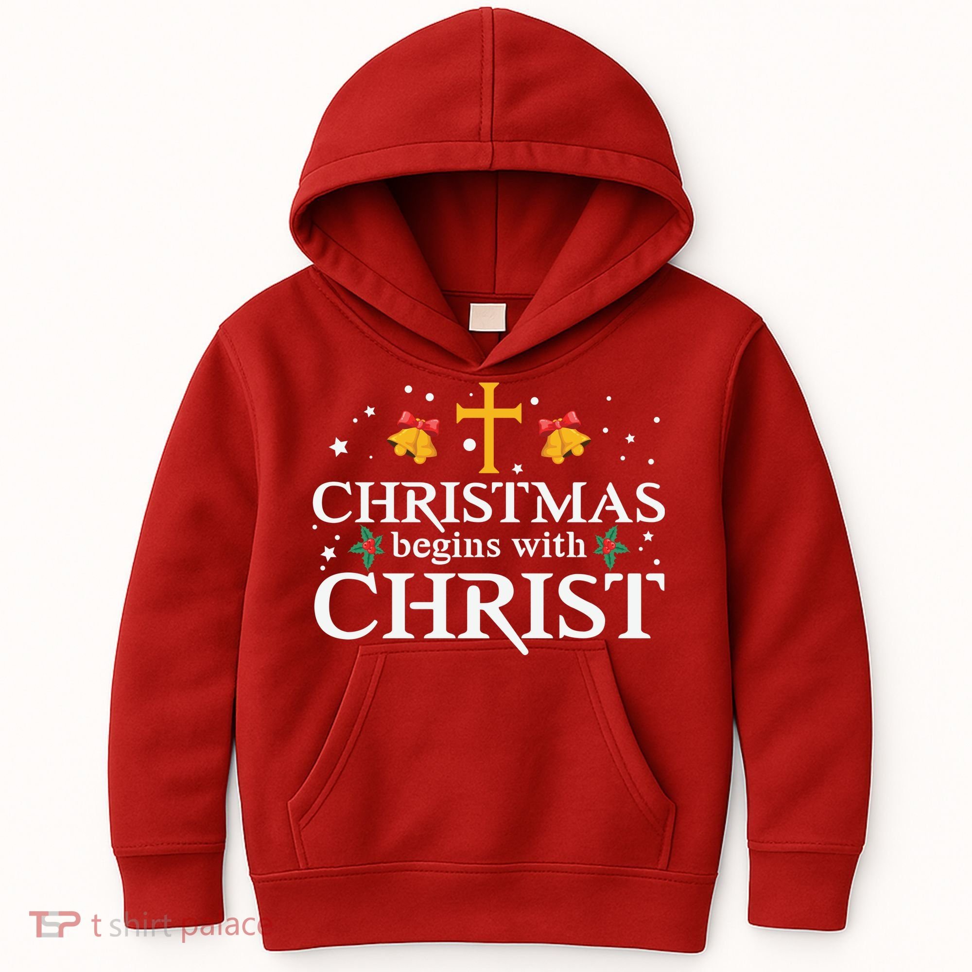 Christmas Begins With Christ Kids Hoodie