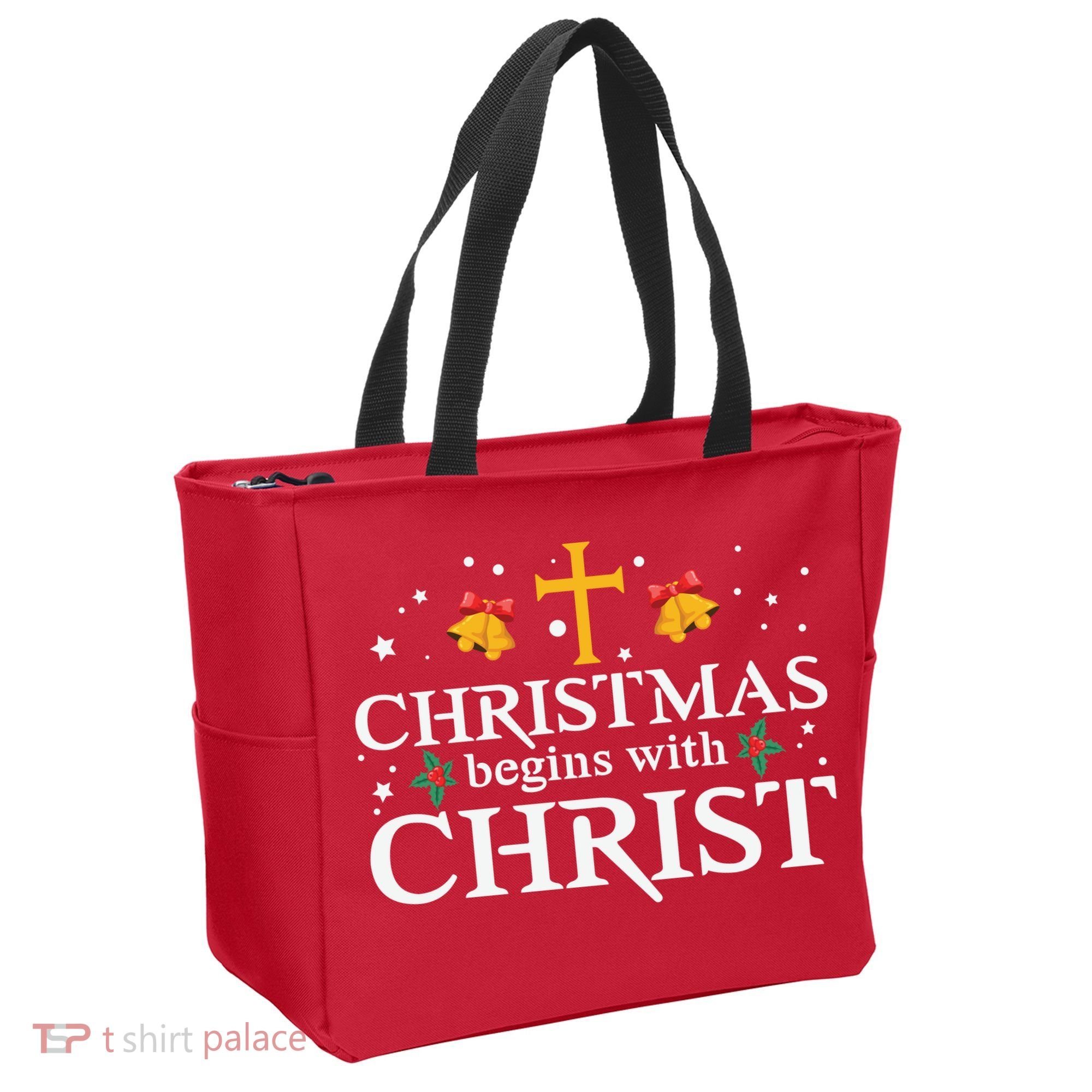 Christmas Begins With Christ Tote Bag