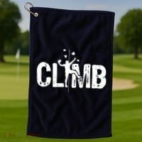 Climb Bouldering Wall Climber Rock Climbing Mountaineer Golf Towel thumb 1
