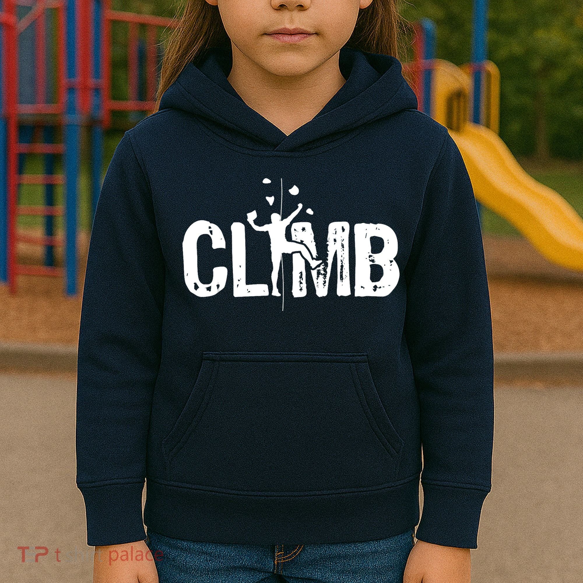 Climb Bouldering Wall Climber Rock Climbing Mountaineer Kids Hoodie