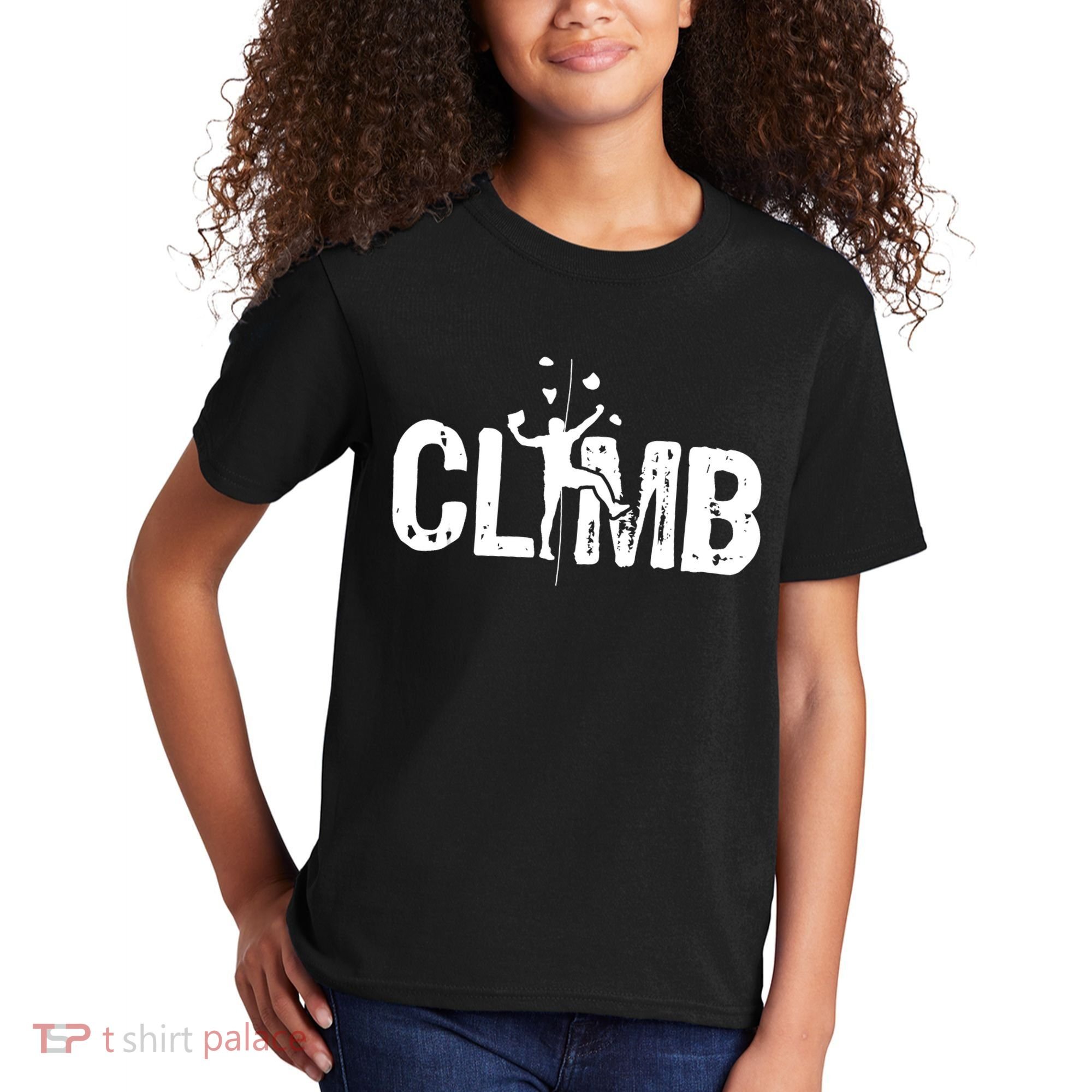 Climb Bouldering Wall Climber Rock Climbing Mountaineer Kids T-Shirt