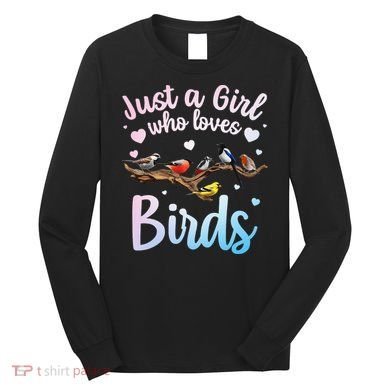 Cool Bird Watcher Art For Women Birding Nerd Birder Long Sleeve Shirt