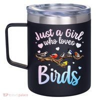 Cool Bird Watcher Art For Women Birding Nerd Birder 12oz Stainless Steel Coffee Mug thumb 2