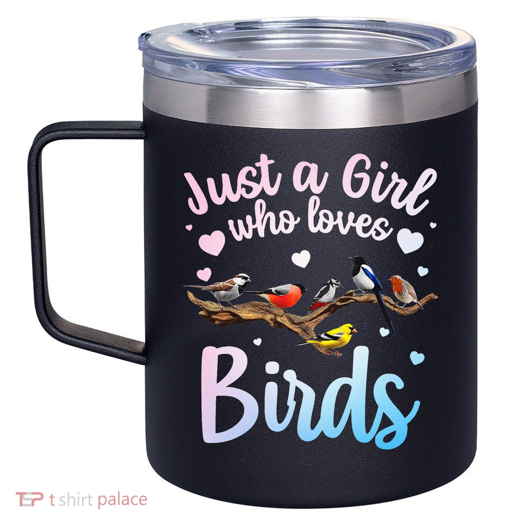 Cool Bird Watcher Art For Women Birding Nerd Birder 12oz Stainless Steel Coffee Mug