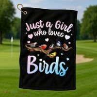Cool Bird Watcher Art For Women Birding Nerd Birder Golf Towel thumb 1
