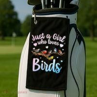 Cool Bird Watcher Art For Women Birding Nerd Birder Golf Towel thumb 2