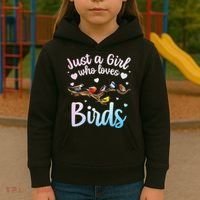 Cool Bird Watcher Art For Women Birding Nerd Birder Kids Hoodie thumb 3