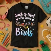 Cool Bird Watcher Art For Women Birding Nerd Birder Kids T-Shirt thumb 3