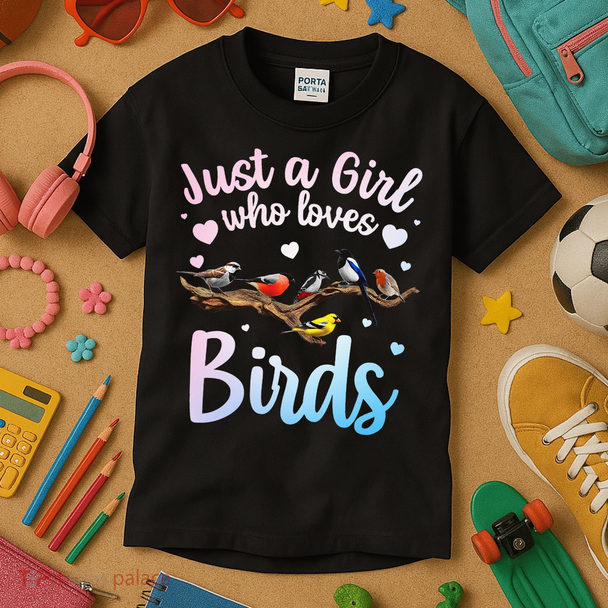 Cool Bird Watcher Art For Women Birding Nerd Birder Kids T-Shirt