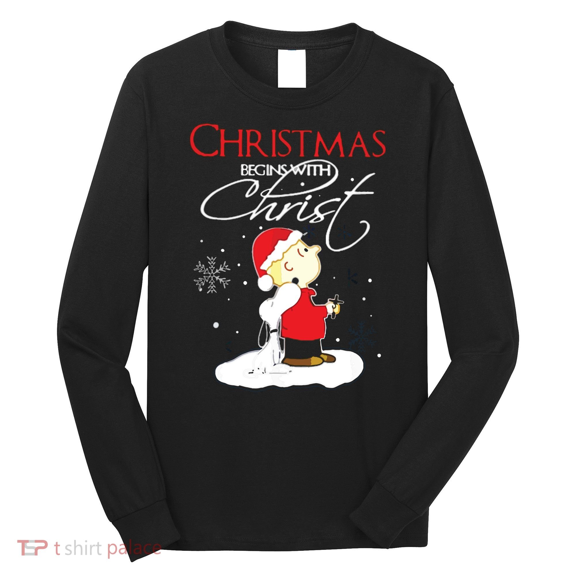 Christmas Begins With Christ Xmas Gift Holiday Costume Long Sleeve Shirt