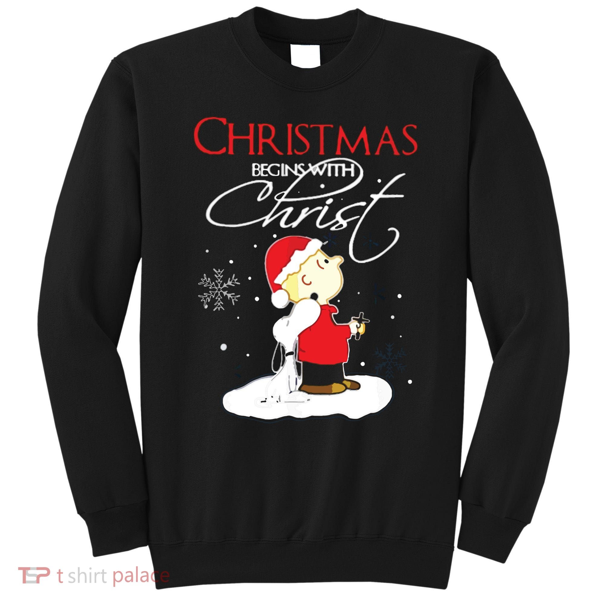 Christmas Begins With Christ Xmas Gift Holiday Costume Sweatshirt