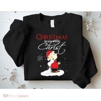 Christmas Begins With Christ Xmas Gift Holiday Costume Sweatshirt thumb 2