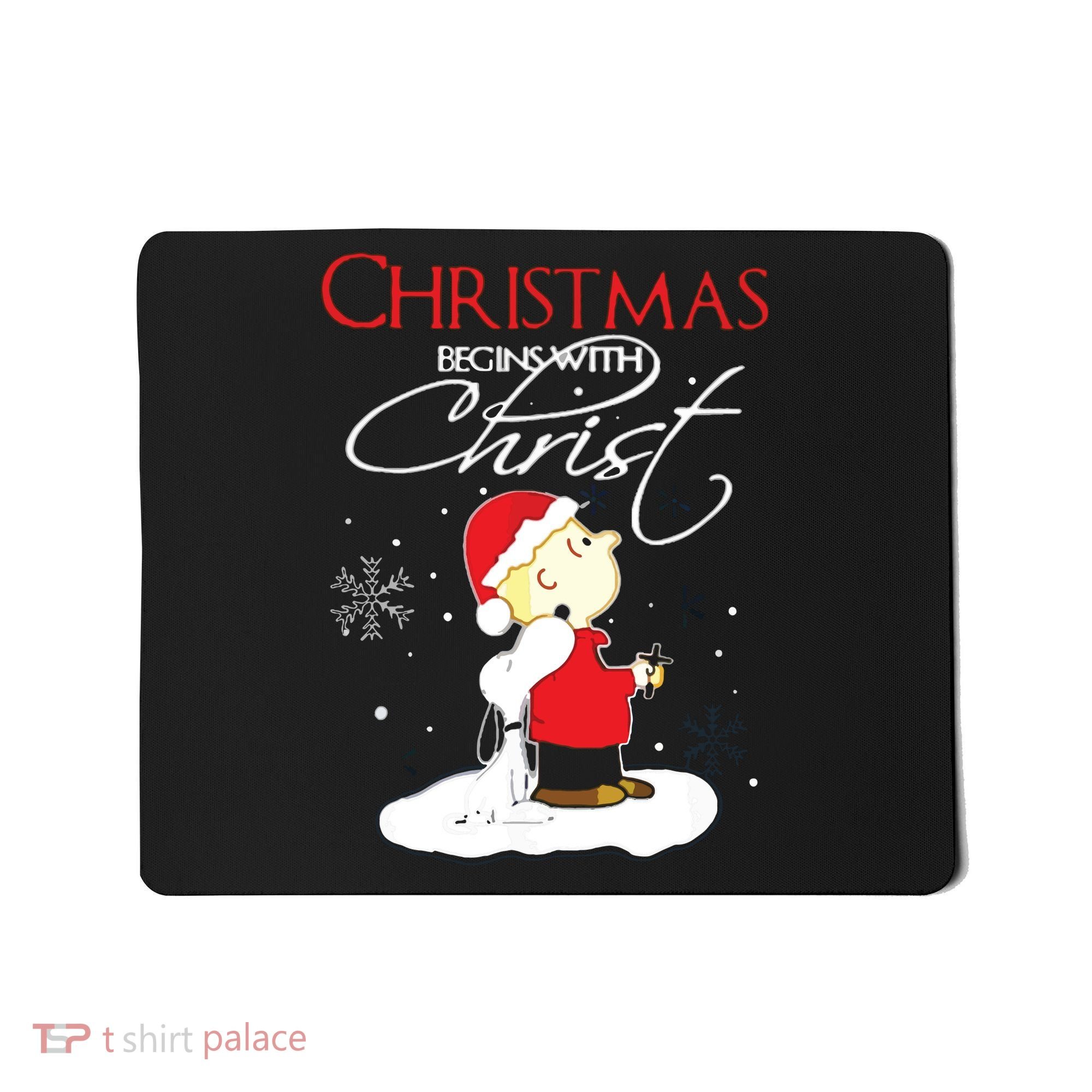 Christmas Begins With Christ Xmas Gift Holiday Costume Mousepad