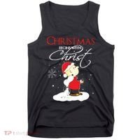 Christmas Begins With Christ Xmas Gift Holiday Costume Tank Top thumb 0