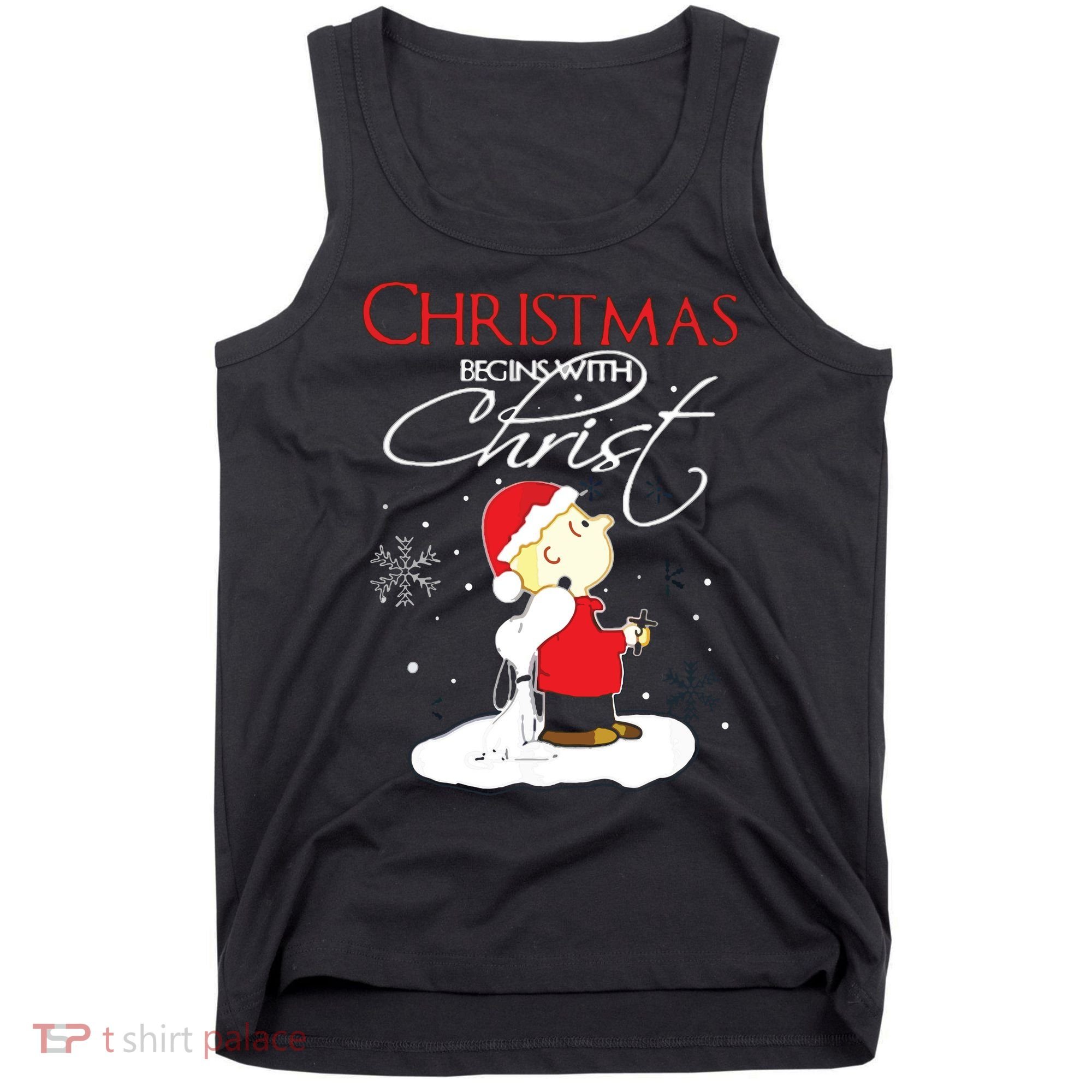 Christmas Begins With Christ Xmas Gift Holiday Costume Tank Top