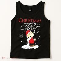 Christmas Begins With Christ Xmas Gift Holiday Costume Tank Top thumb 2