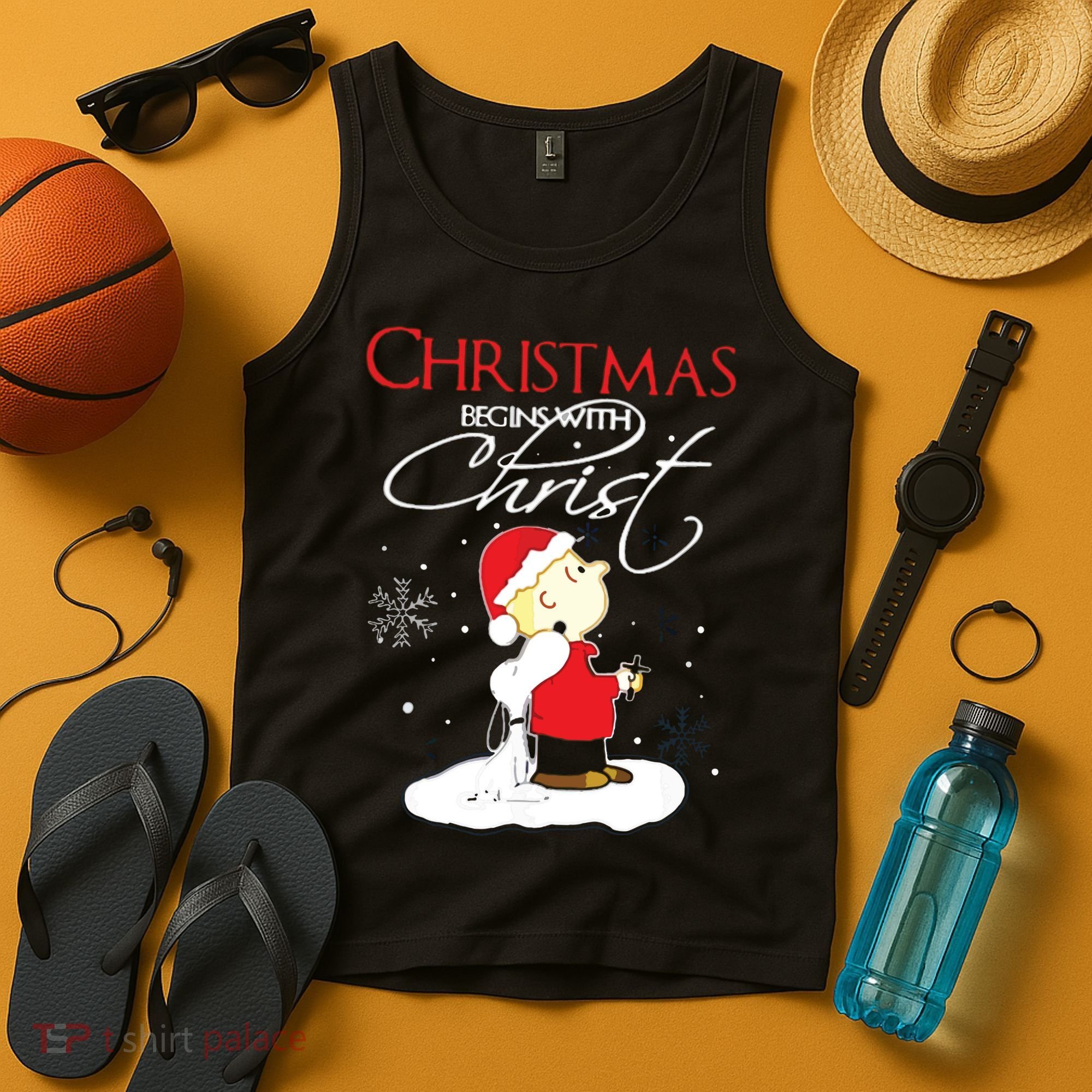 Christmas Begins With Christ Xmas Gift Holiday Costume Tank Top