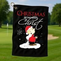 Christmas Begins With Christ Xmas Gift Holiday Costume Golf Towel thumb 1