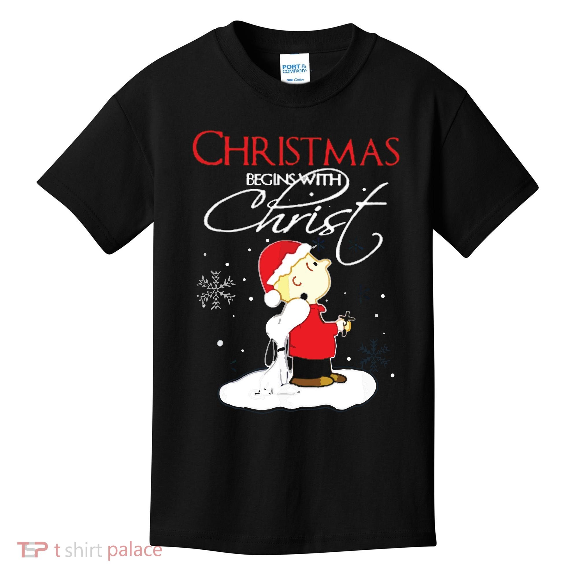 Christmas Begins With Christ Xmas Gift Holiday Costume Kids T-Shirt