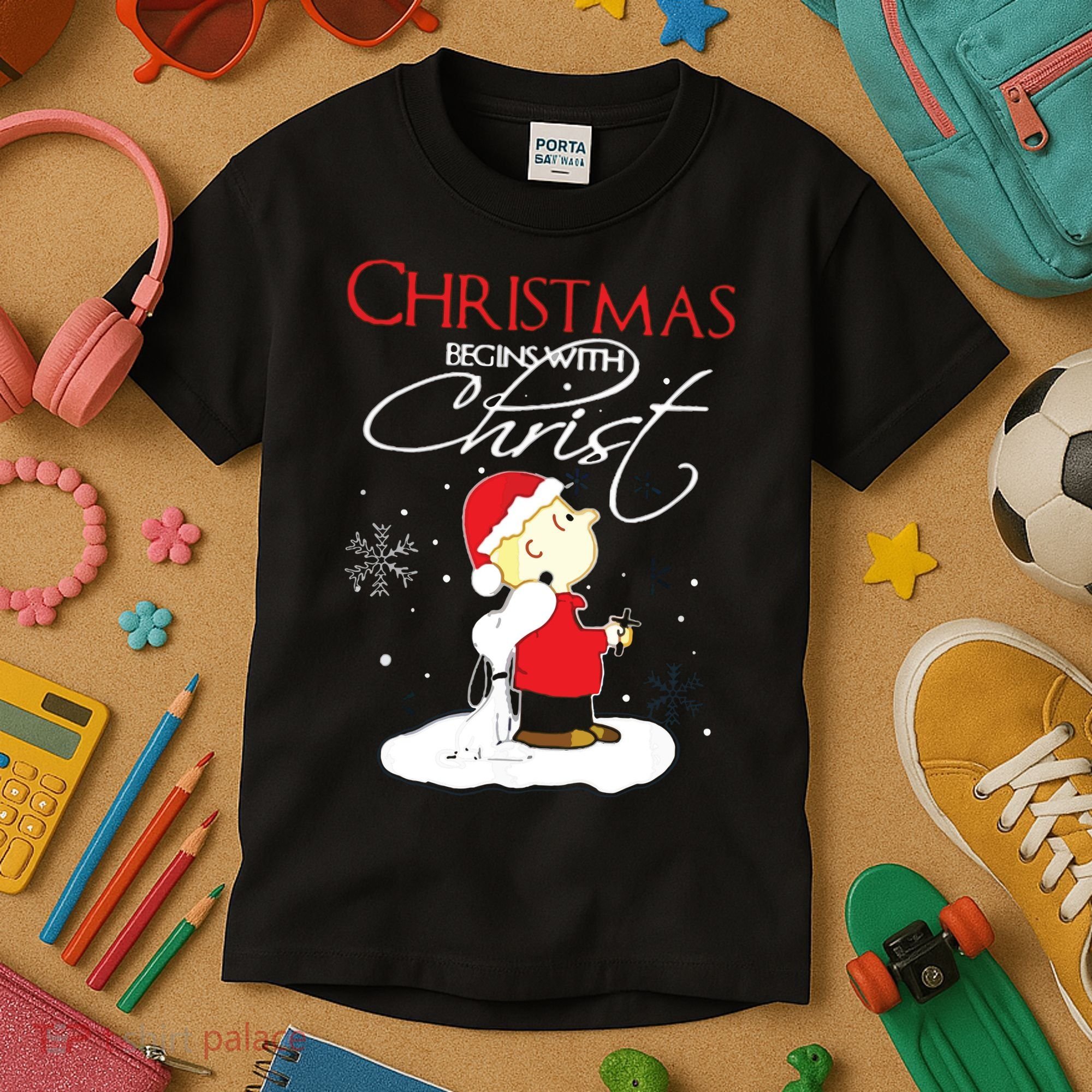 Christmas Begins With Christ Xmas Gift Holiday Costume Kids T-Shirt