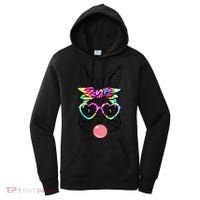 Cute Bunny With Bandana Heart Glasses Bubblegum Easter Day Gift Women's Hoodie thumb 0