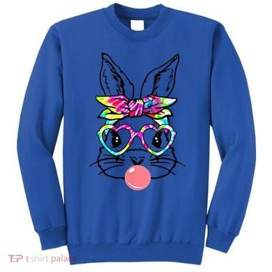 Cute Bunny With Bandana Heart Glasses Bubblegum Easter Day Gift Sweatshirt
