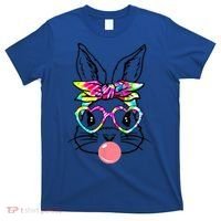 Cute Bunny With Bandana Heart Glasses Bubblegum Easter Day Gift T-Shirt thumb 0