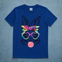 Cute Bunny With Bandana Heart Glasses Bubblegum Easter Day Gift T-Shirt thumb 5