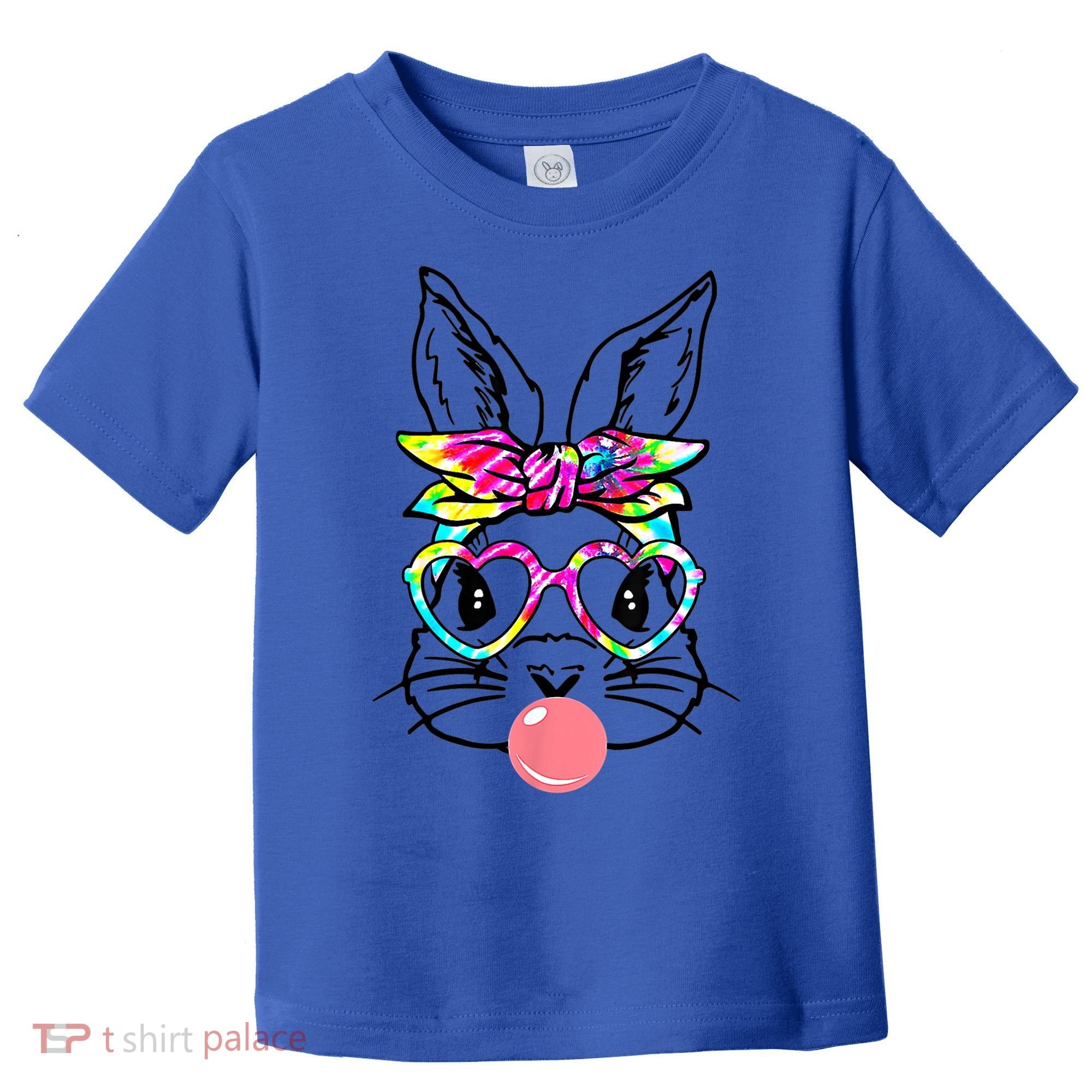 Cute Bunny With Bandana Heart Glasses Bubblegum Easter Day Gift Toddler T-Shirt