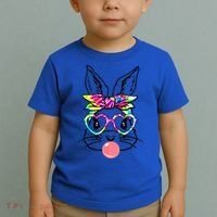 Cute Bunny With Bandana Heart Glasses Bubblegum Easter Day Gift Toddler T-Shirt thumb 2