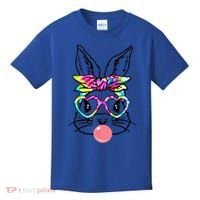 Cute Bunny With Bandana Heart Glasses Bubblegum Easter Day Gift Kids T-Shirt thumb 0