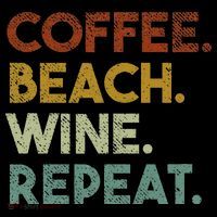 Coffee Beach Wine Repeat Funny Retro Beach Sweatshirt thumb 3