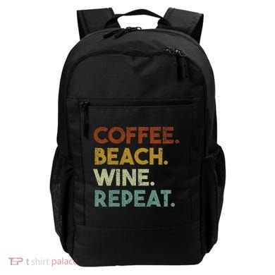 Coffee Beach Wine Repeat Funny Retro Beach Backpack