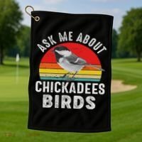Chickadee Bird Women Daughter Mom Lover Birdwatching Golf Towel thumb 1