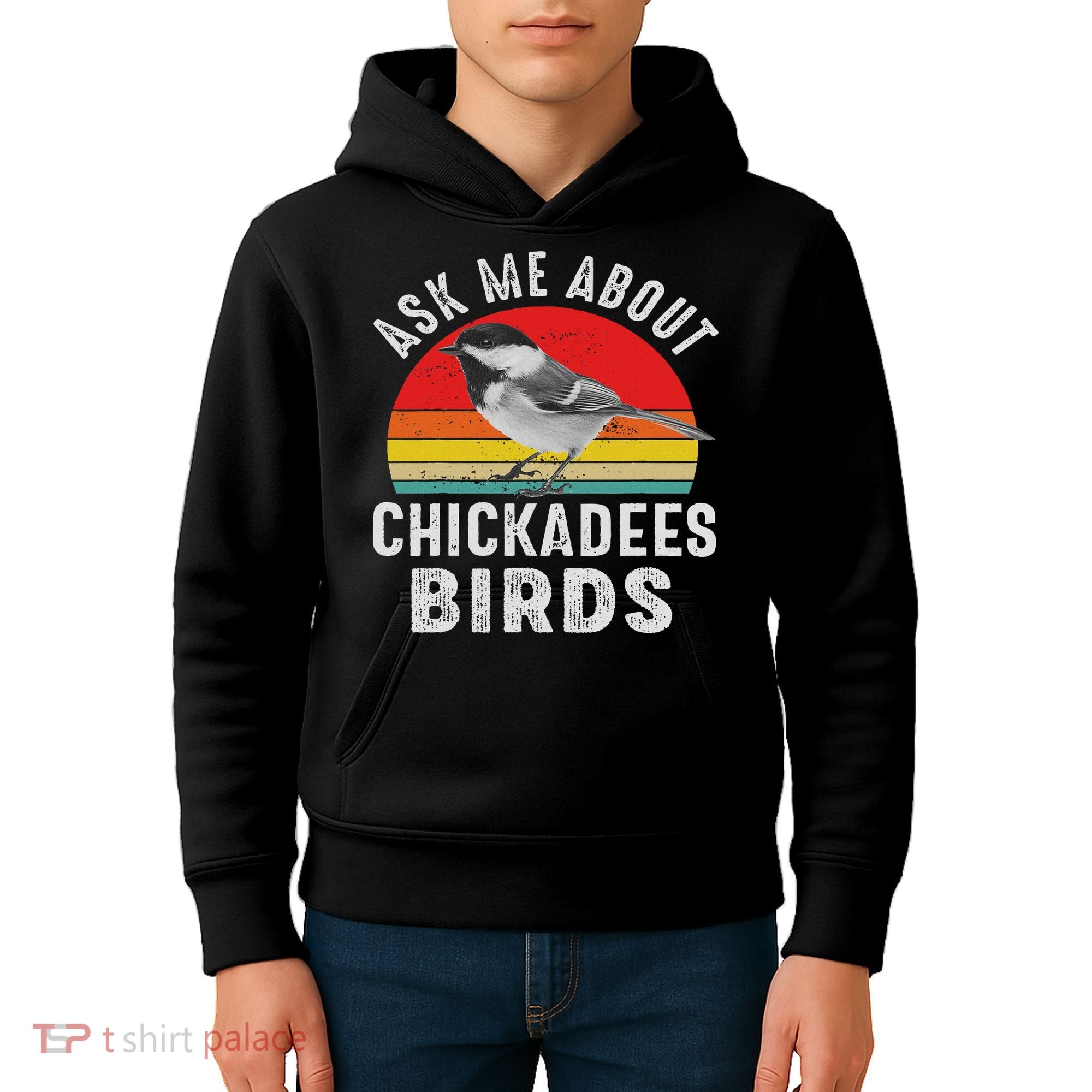 Chickadee Bird Women Daughter Mom Lover Birdwatching Kids Hoodie