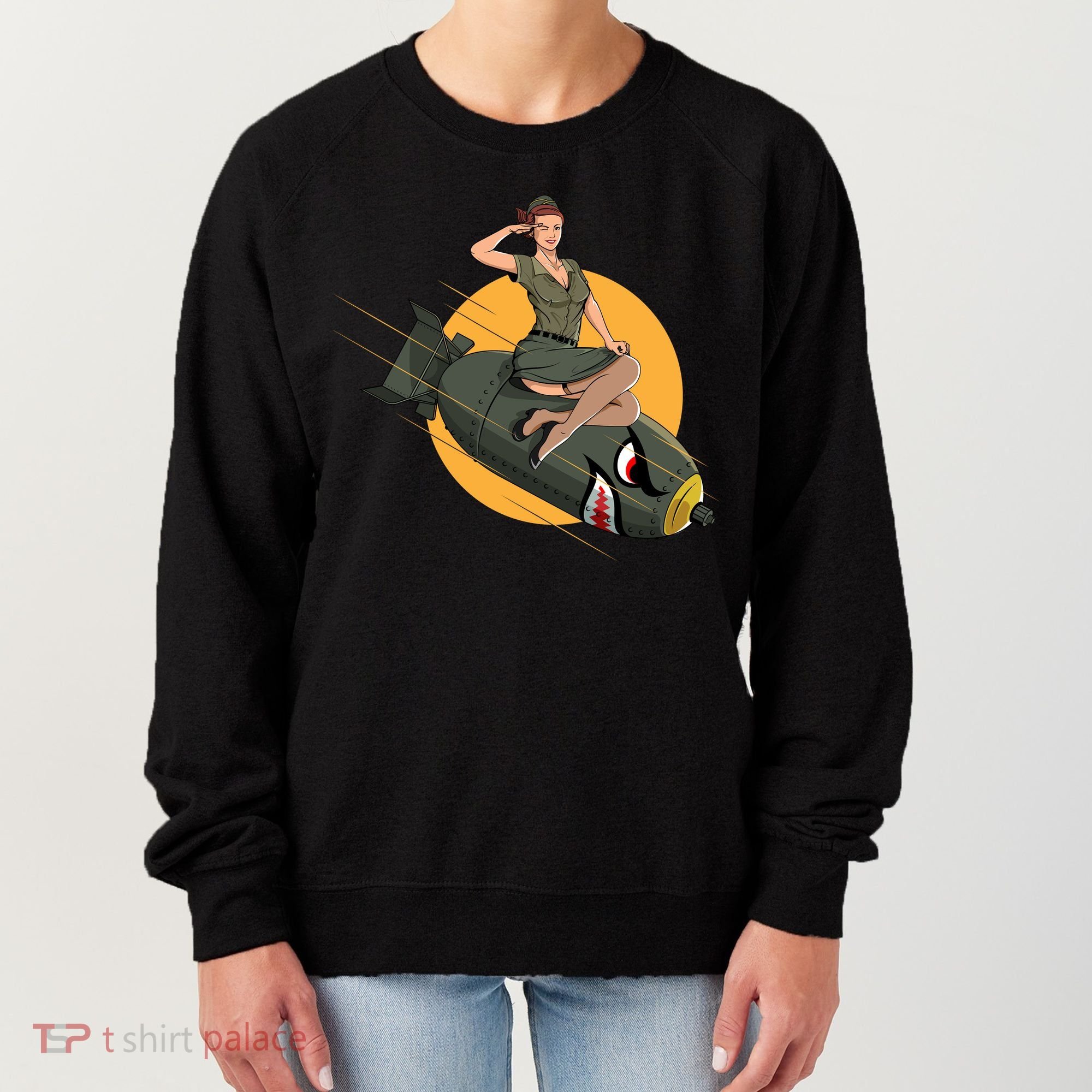 Cherry Bomb WW2 Pin Up Girl Women's Sweatshirt
