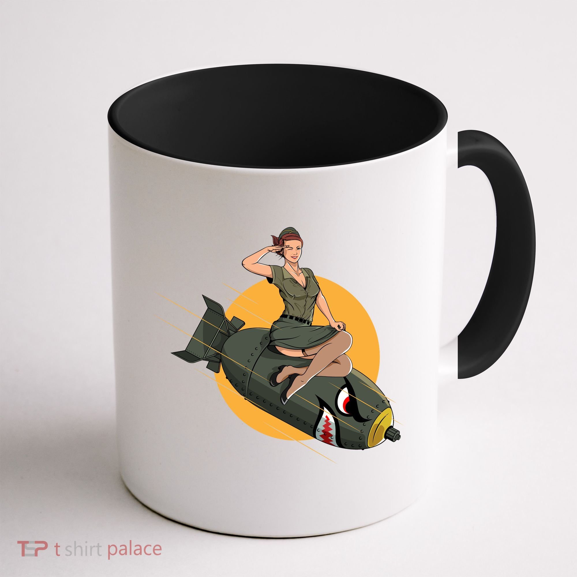 Cherry Bomb WW2 Pin Up Girl Coffee Mug