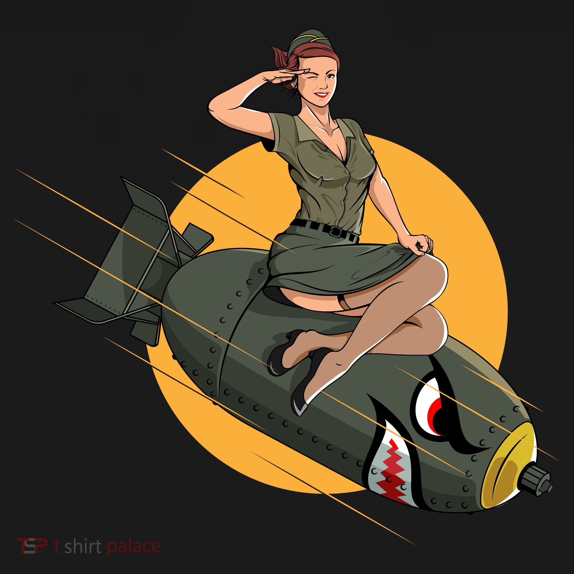 Cherry Bomb WW2 Pin Up Girl Women's Hoodie