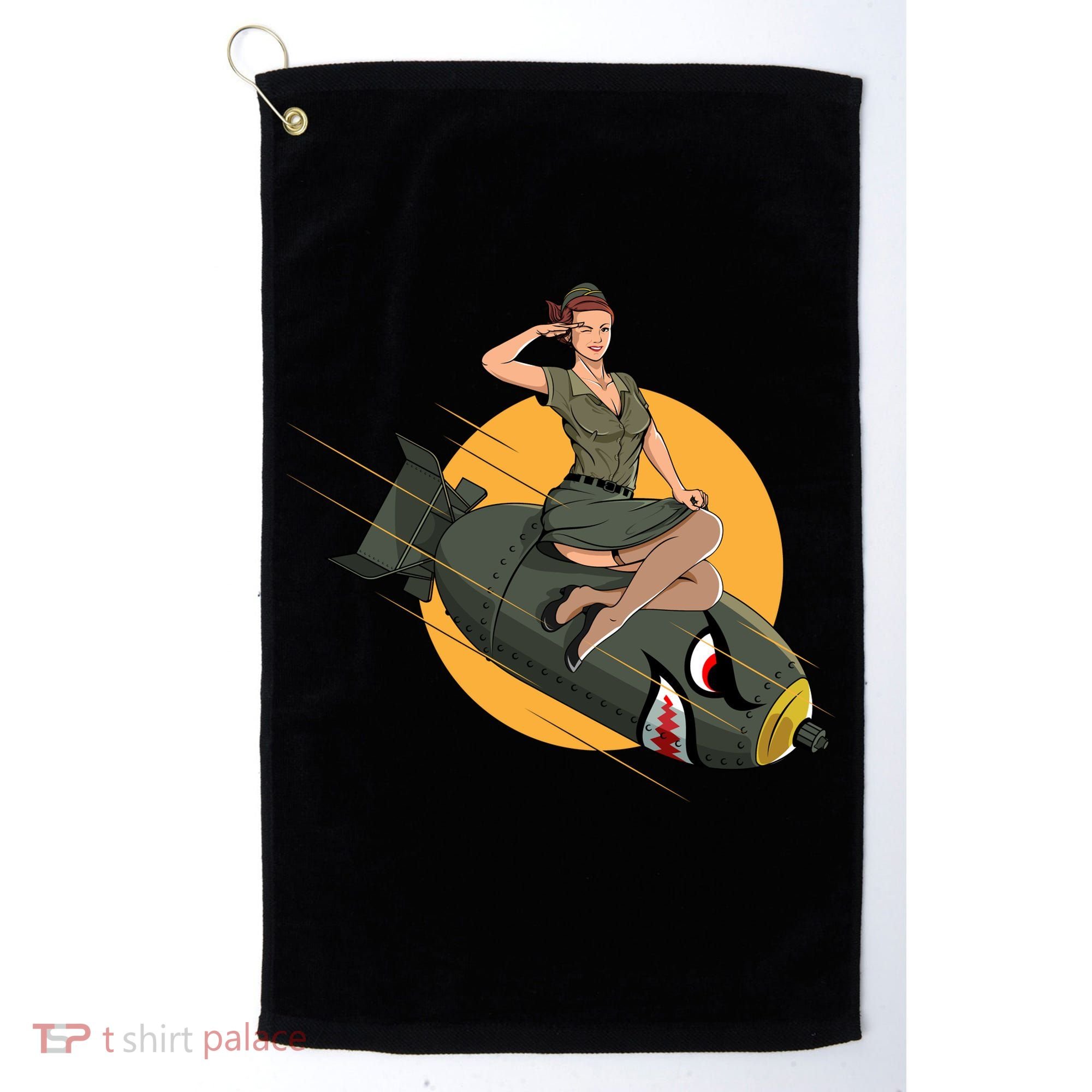 Cherry Bomb WW2 Pin Up Girl Golf Towel
