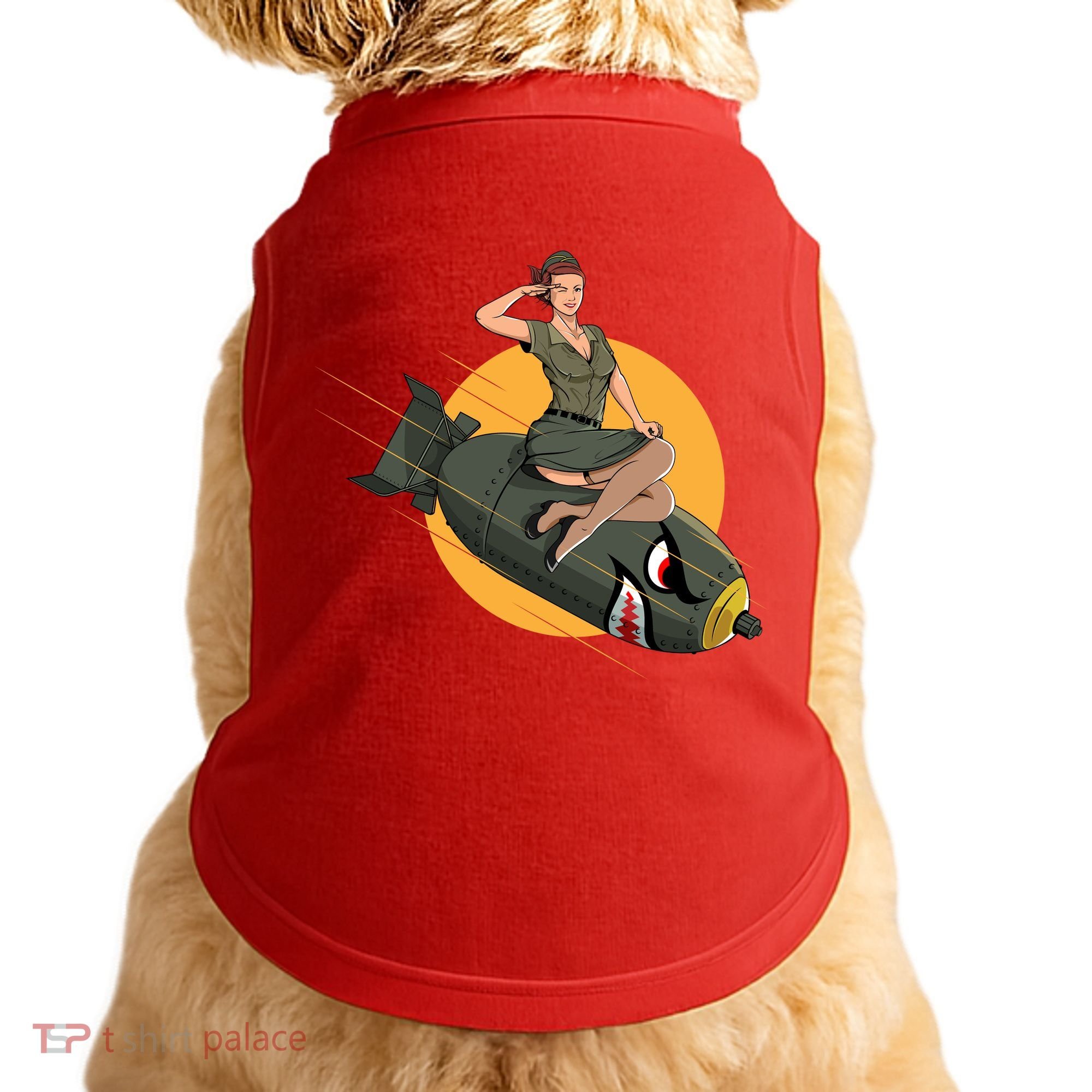 Cherry Bomb WW2 Pin Up Girl Doggie Tank
