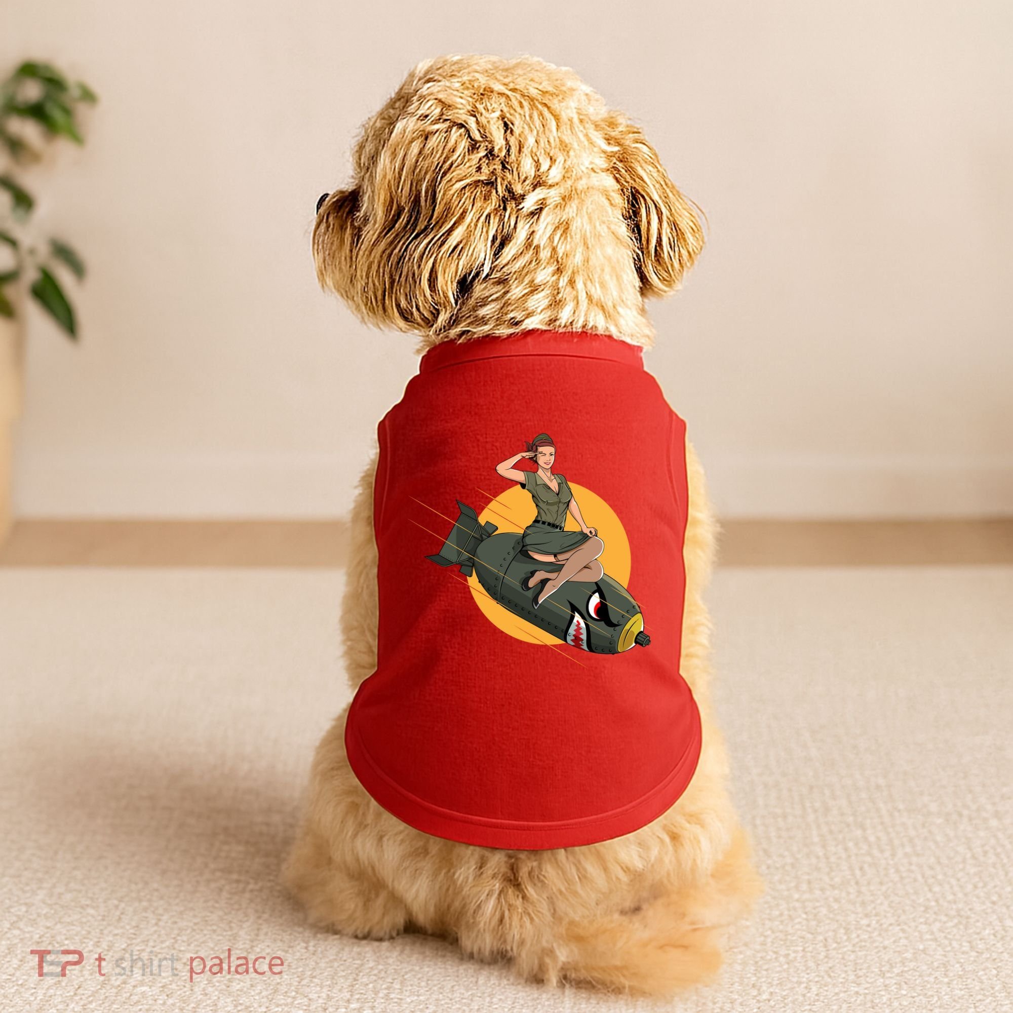 Cherry Bomb WW2 Pin Up Girl Doggie Tank
