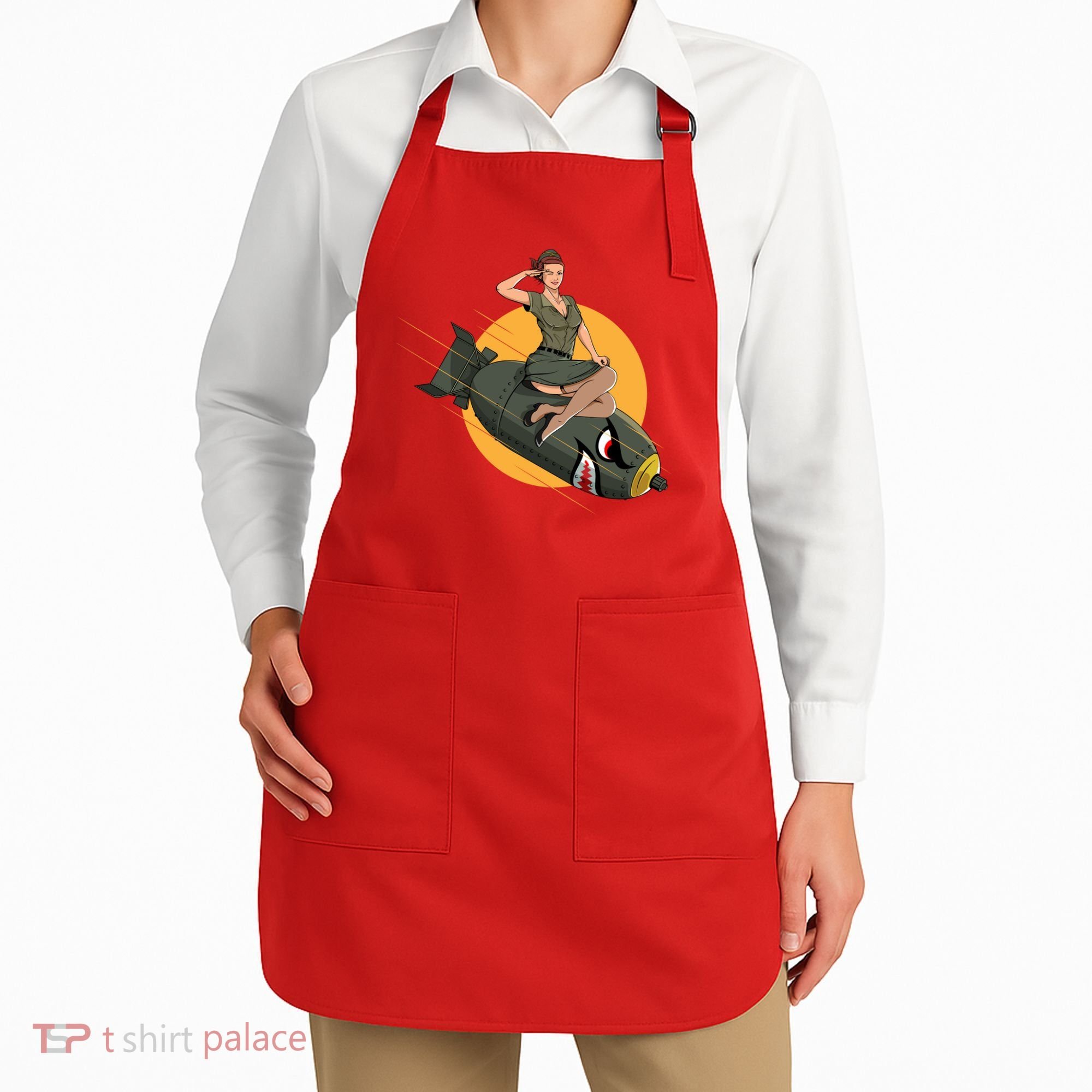 Cherry Bomb WW2 Pin Up Girl Apron