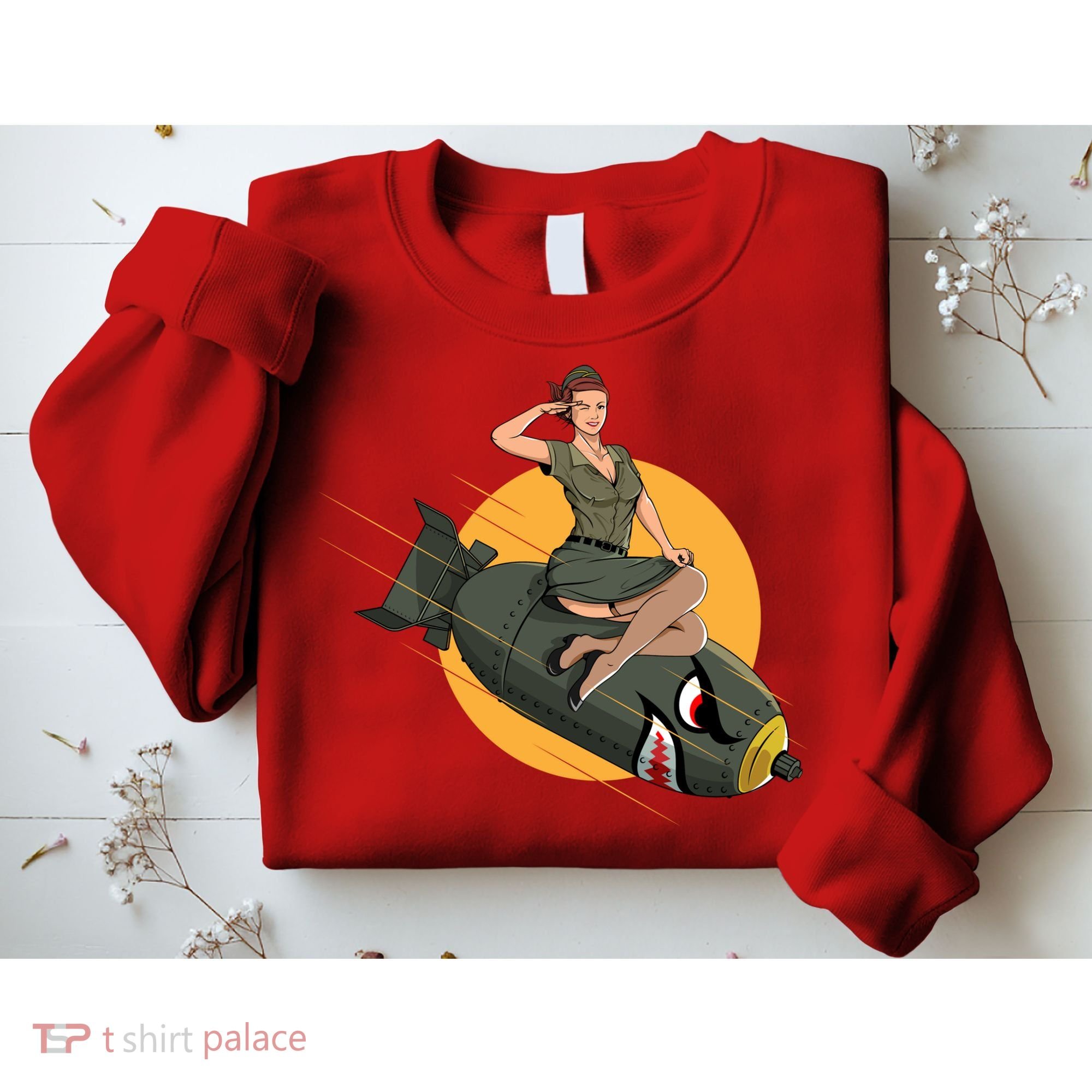 Cherry Bomb WW2 Pin Up Girl Sweatshirt