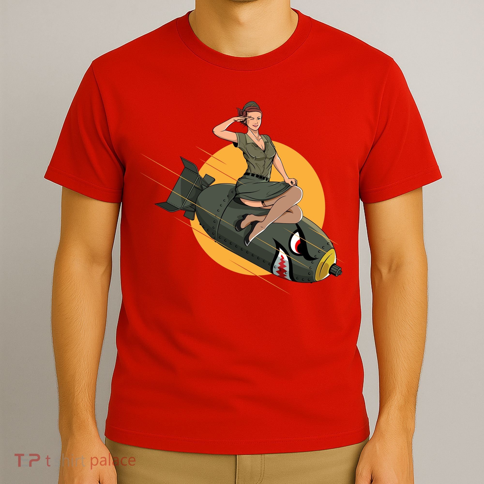 Cherry Bomb WW2 Pin Up Girl T-Shirt
