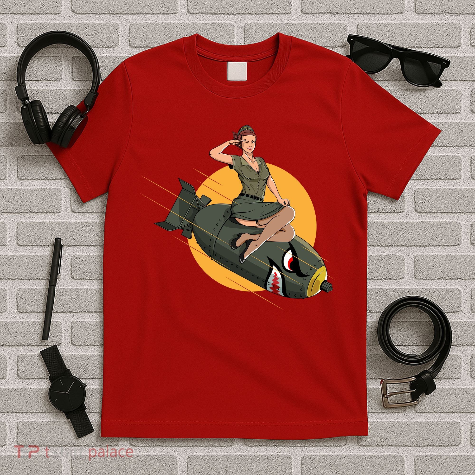 Cherry Bomb WW2 Pin Up Girl T-Shirt